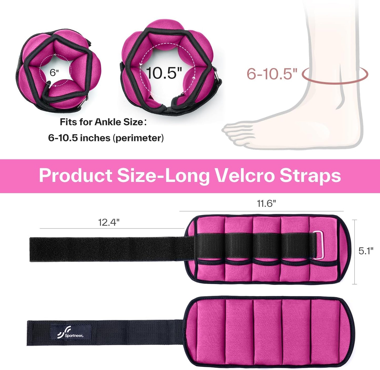 Adjustable Ankle and Wrist Weights for Women - Available in Pairs of 4 lbs and 13 lbs