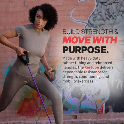 Xertube Resistance Bands with Handles – Individual Exercise Cords Available Separately with Optional Home Gym Door Anchor Attachment