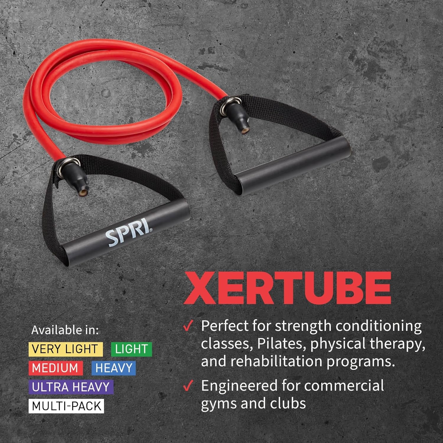 Xertube Resistance Bands with Handles – Individual Exercise Cords Available Separately with Optional Home Gym Door Anchor Attachment